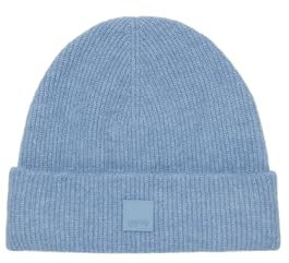 Marc O'Polo Denim Damen Strickmütze aus Woll-Mix Beanie, Blau (Medium Blue Melange 01), One Size