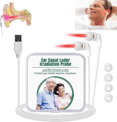 TiLLOw Infrapeace Red Light Earplugs, Silicone Material, Tinnitus Relief, Noise Reduction, Reusable Earplugs, 4 Soft Rings Included, 1 Pair