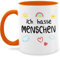 Tasse Tassen 325ml - Statement Sprüche - Spruch - Ich hasse Menschen - 325 ml - Orange - regenbogen spruchtasse sarkasmus hassen kaffeebecher hass spruchtassen spruechen haferl leute