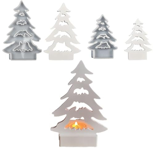 ALEFBET Silikonformen Gießformen Kerzenhalter, DIY Kombination Silikonform Kerzenhalter, Neue Ideen Silikon Gießform Kerzenhalter, Gipsformen zum Gießen (Einsatz - Kiefer B)