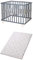 roba Bundle Laufgitter 75 x 100 cm aus Holz anthrazit inkl. Schutzeinlage Greyish gesteppt Laufgittermatratze 75 x 100 cm