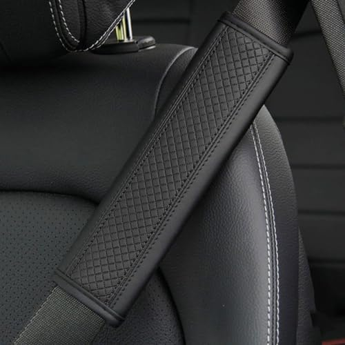LTSRLL 2stück Auto Gurtpolster Sicherheitsgurt für Skoda Enyaq iV Enyaq iV Coupe Fabia Kamiq Karoq, Auto-Sicherheitsgurt Abdeckung Schulterpolster Schulterschutz ZubehöR,A/Black