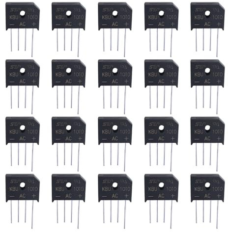 20X Bridge Rectifier KBU1010 Bridge Lead Diode 1000V 10A Single Phases Diode Bridge Rectifier for Electronic Circuits Household Appliances Set