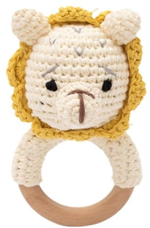 ihreesy Spielzeug Häkeln Rassel für Säuglinge | Beißspielzeug Plüsch Strick | Häkel Spielzeug, Holz und Pappschachtel Verpackung