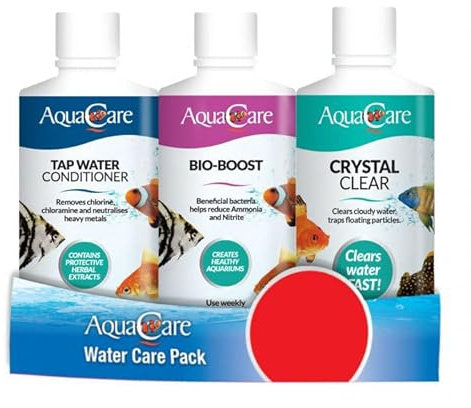 AquaCare Aquarium Water Care Pack - Tap Water Conditioner - Filter Bacteria - Crystal Clear