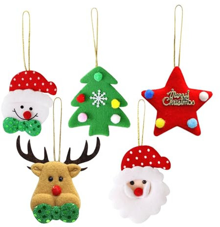 Adornos para árbol de Navidad, adornos de tela para árbol de dibujos animados, colgante decorativo ligero para árboles, coches, ventanas, paredes, techos, puertas