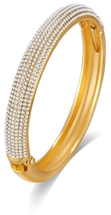 LILIE&WHITE Gold Armreif Armband mit Zirkonia-Steinen – Eleganter, Hypoallergener Schmuck, Langlebig und Unvergänglich, Geschenk für Damen