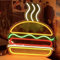 Panneau néon à DEL pour décoration murale à intensité variable pour hamburger, restaurant, maison, bar, chambre d'enfant, magasin de restauration rapide
