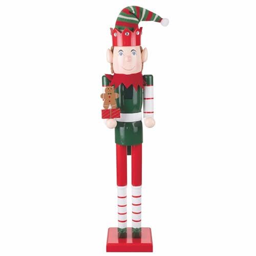 Elfe Casse-Noisette de Noël en Bois H 80 cm, Santa's House