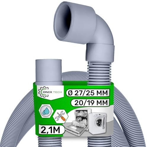 Tubo Scarico Lavastoviglie 2,1 m Ø 27/25 mm 20/19 mm con Codice Originale 1752000200 per Beko - Garanzia di 5 Anni - ONIX TECH
