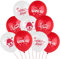 BOFUNX 24 Stück Rote Weiße Köln Karneval Luftballons 12 Zoll Alaaf Luftballons für Kölle Alaaf Karneval Deko Fasching Deko