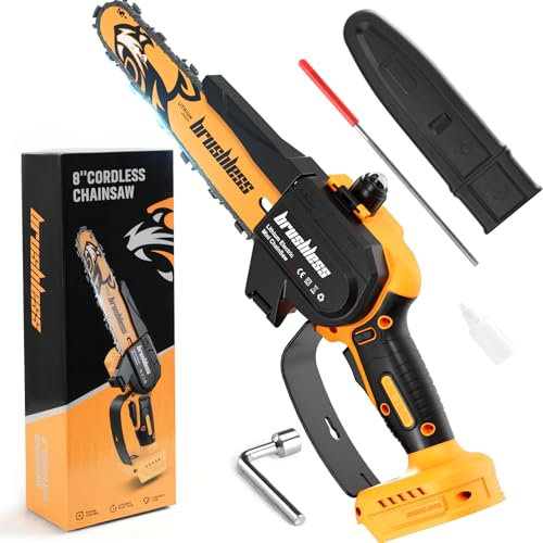 Mini Chainsaw Compatible with De-walt Battery 20V MAX Handheld Electric Chainsaws Battery Powered Small Portable Pruning Chain Saw for Tree Pruning, Wood Cutting (Only