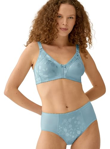Naturana® Minimizer BH mit Blumenmuster [Cup B-D]: Minimizer BH ohne Bügel I Big Cup BH mit schönen Verzierungen I BH Minimizer ohne Bügel 95 Aquamarine B