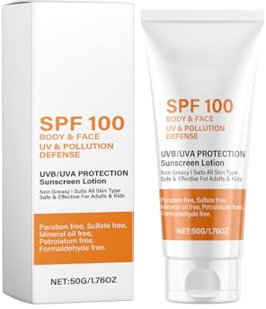 Altherona Sonnenschutz für Gesicht SPF100, Sonnenschutz für Gesicht und Körper, Anti-Aging, Gesichts-Sonnenschutz, Sonnencreme LSF 100 mit UVA/UVB-Schutz, Sonnencreme, nicht fettend