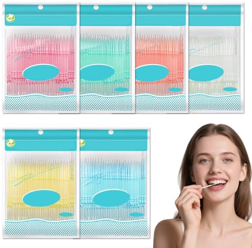 1200pz stuzzicadenti in plastica Scovolini Interdentali in Silicone Spazzolini Doppia Testa Pulizia Denti Profonda Formato Standard Colore Trasparente