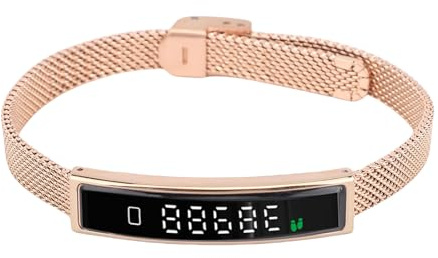 Jectse Smart Bracelet, Activity Fitness Tracker, Life Water Proof, Visualized Exercise Data, Pedometer Smart Bracelet For Women Men, For Running Riding with App (Gold)