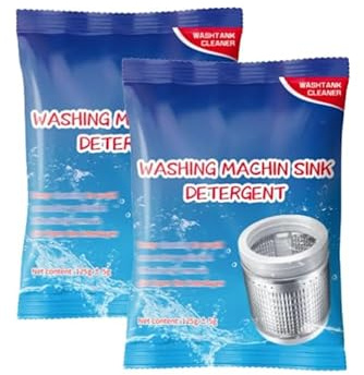 Nettoyant puissant pour réservoir de lave-linge, poudre nettoyante pour machine à laver,compatible avec les lave-linge à chargement par le haut et par l'avant, pour tambour, cuve et toutes (2pcs)