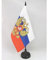 AZ FLAG - Drapeau De Table Russie avec aigle 21x14 cm - Petit Drapeau Russe De Bureau 100% Polyester Avec Hampe De 25cm Et Socle En Plastique Noir