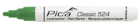 Pica 524/36 Classic Industrie Lackmarker Farbe: grün | 2-4 mm Rundspitze | permanente Markierungen auf fast allen Oberflächen | schnell trocknend | schwer entfernbar
