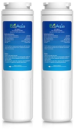 EcoAqua EFF-6007A Fridge Water Filter Compatible with Maytag UKF8001, UKF8001AXX, UKF8001P, WF50, WF51, WF50-NI300, EDR4RXD1, Whirlpool 4396395, Kenmore 9006, 46-9006, 4396548 (2)