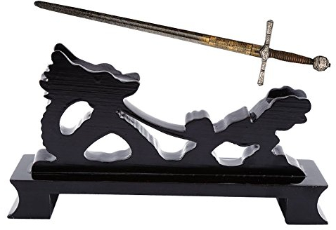 YOSOO -Support, Dragon chinois - Rack de couteau à samouraï en forme de samouraï, couteau militaire, samouraï, support d'épée Ninja, 30-60 cm -Black -Black