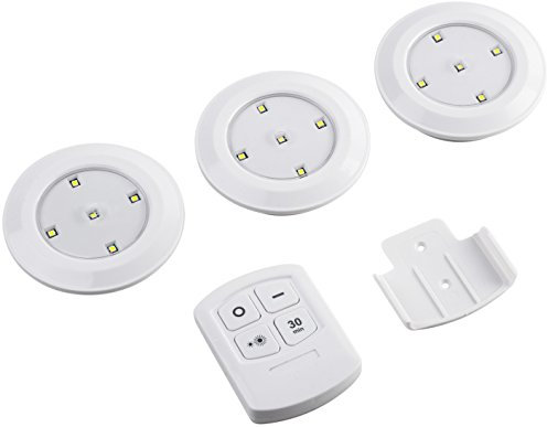 Meister LED-Beleuchtungs-Set - 3 Leuchten - Fernbedienung - kaltweiß / Spots / Strahler / Möbelleuchten / Schrankleuchten / Vitrinenbeleuchtung / Küchenbeleuchtung / Unterbaubeleuchtung / 7474280