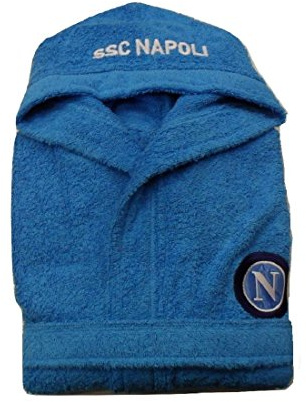 SSC Napoli Bademantel aus Frottee für Kinder, offizielles Produkt (5-6 Jahre), Mehrfarbig