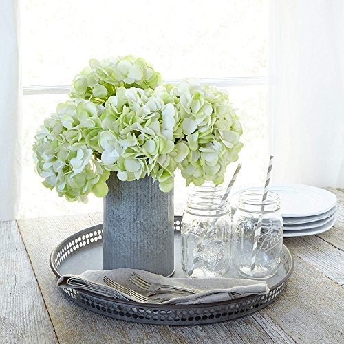 Fiori Artificiali Ortensia Finta Seta Bouquet da Sposa Flora per Home Feste Matrimoni Decor 2PCS (Verde)