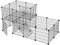 SONGMICS Pet Fence, 2 Levels, Modular Pet Enclosure for Small Animals, Rabbits, Guinea Pig, Mesh Panels, Indoor Use, 143 x 73 x 71 cm, Black LPI06H