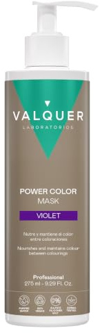VALQUER Power Color Violeta Mascarilla Capilar | 275 ml | Potenciador de Color para Cabello Teñido o Natural | Coloración Temporal con Ingredientes Naturales Sin Sulfatos | Vegano