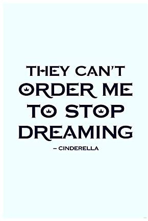 Disney Wandbild von Komar | Cinderella Quote | Kinderzimmer, Babyzimmer, Dekoration, Kunstdruck | Größe 50x70cm (Breite x Höhe) | ohne Rahmen | WB018-50x70