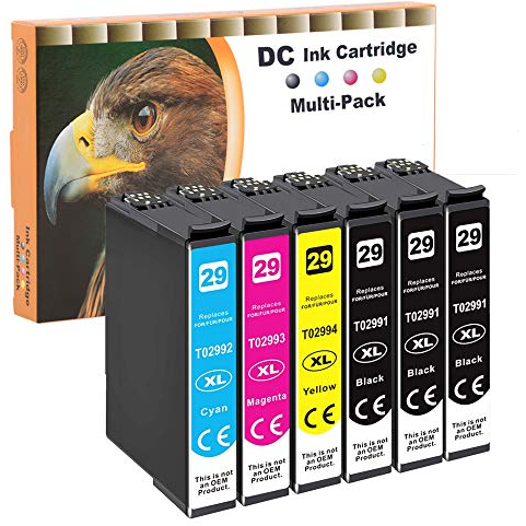 D&C 6x Cartouches d'encre compatibles pour Epson 29XL 29 pour Epson Expression Home XP-235 XP-245 XP-247 XP-255 XP-257 XP-332 XP-335 XP-342 XP-345 XP-352 XP-355 XP-432 XP-435 XP-442