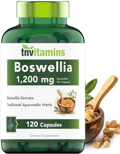 tnvitamins Boswellia Extract Capsules, 120 Count | 1,200 mg Per Capsule | 65% Boswellic Acids + 10:1 Concentrated Extract | Boswellia Serrata | Joint & Mobility Support*
