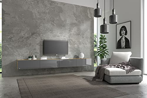 Wuun® TV Lowboard I 100cm-280cmI TV Board hängend Hängeschrank Wohnwand/Somero/Eiche