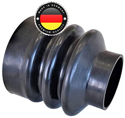 WS · SYSTEM 1x Universal Faltenbalg aus Gummi – 1 Stk flexible & dehnbare Achsmanschette MADE IN GERMANY aus hochwertigem PVC – Schelle in Größe: L 65mm-98mm Ø 45mm-77mm