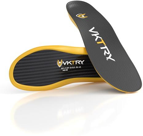 VKTRY Performance Einlegesohlen – Gold VKs – Stoßdämpfende Sportschuheinlagen aus Kohlefaser für Profi-Laufen, Basketball, Leichtathletik – verbesserte Explosivität, Verletzungsschutz und Erholung,