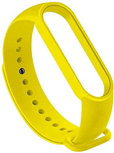 OcioDual Bracelet de Remplacement Silicone Compatible avec Xiaomi Mi Band 6 5 Amazfit Band 5 Jaune Sangle Doux Bande Anti-Perdu Rechange