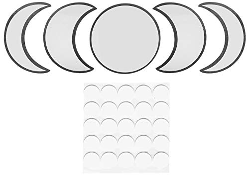Zerodis Wandspiegel Acryl Moon Cycle Change Mirrors Set Wandaufkleber für Home Schlafzimmer Dekoration Ornament(schwarz)