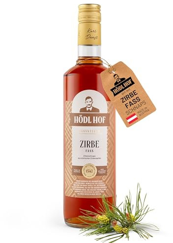 Hödl Hof Zirbe Fass 0,7L I Zirbenschnaps aus steirischen Zirbenzapfen I im Holzfass gelagert I Zirbenschnaps aus hochwertigen Zutaten I Feiner Zirbenlikör aus dem Eichenfass I Edle Spirituose 38% vol