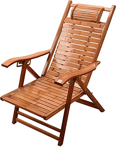 Liegestuhl Juan Klappbarer Bambus Verstellbarer Hölzerner Armlehnen Balkon Alter Nap Nap Stuhl Sommer Im Freien Patio Garten