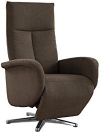 CAVADORE TV-Sessel Juba / Pflegeleichter Fernsehsessel mit manuell verstellbarer Relaxfunktion / 75 x 112 x 82 / Soft Clean Bezug, Braun