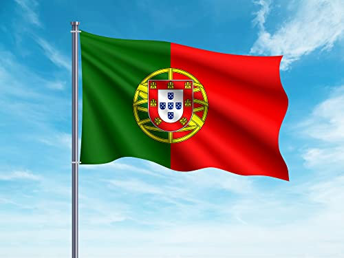 OEDIM Bandera de Portugal | 150x85cm | Reforzada y con Pespuntes | Bandera con 2 Ojales Metálicos