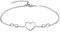 Epoch World 925 Sterling Silber Armband Infinity Armband Silber Armbänder Unendlichkeit Herz Armband Verstellbarer Charm Armkettchen Unendlichkeitszeichen für Damen Frauen Mädchen