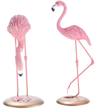 JISADER 2 Stück Harz Flamingo Miniatur Figur, Skulptur, Glas Stützornament