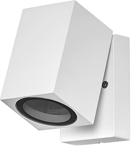LEDVANCE ENDURA Classic Cube ADJ WALL Außen-Wandleuchte, weiß, GU10-Sockel (max 35W), kann mit einfacher oder smarter Lampe bestückt werden, ausrichtbarer Leuchtenkopf, Schutzklasse IP44