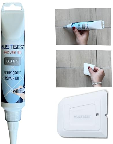 Mustbest Tile Mörtel Reparaturen Füllrohr - 8,8 oz, schnelles Trocknungsfliesen -Mörtel -Reparatur -Kit, Wiederherstellung und Erneuerung von Fliesenverbindungen, einfache und sicher