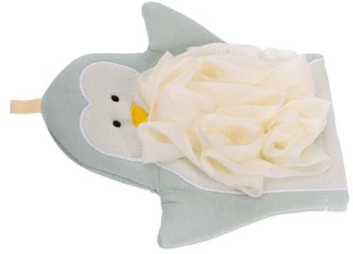 HAKIDZEL Pinguin im Badetuch Handschuhe Peelingfäustlinge zum Badeschäumende Fäustlinge Peeling-Tool für den Körper ein Bad nehmen Badeblume Reinigungsmittel Kind Handtuch