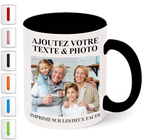 SECOGM Personalised Mug- Custom Mug with Photo Text Logo-Personalised Mothers Day Gifts for Mum Dad Best Friend Birthday-Multiple Fonts and Colors-11Oz