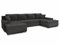 Wohnlandschaft mit Schlaffunktion Faris U-Form - Couch, Schlafsofa mit Bettkasten, Couchgranitur mit Bettfunktion, Big Sofa, Bettsofa (Dunkelgrau (Kronos 22))
