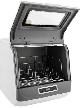Tischgeschirrspüler 800W, Mini Spülmaschine mit 360° drehbare Sprühvorrichtung 3 Spülmodi, Tischspülmaschine für Häuser Wohnungen Wohnheime (Weiß)
